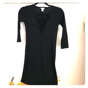 Black quarter sleeve dress